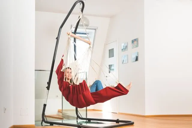 XXL Hängesessel rot mit Fussablage