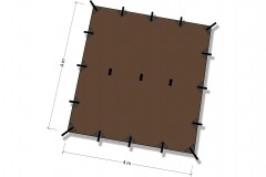Tarp 4 x 4 coyote brown